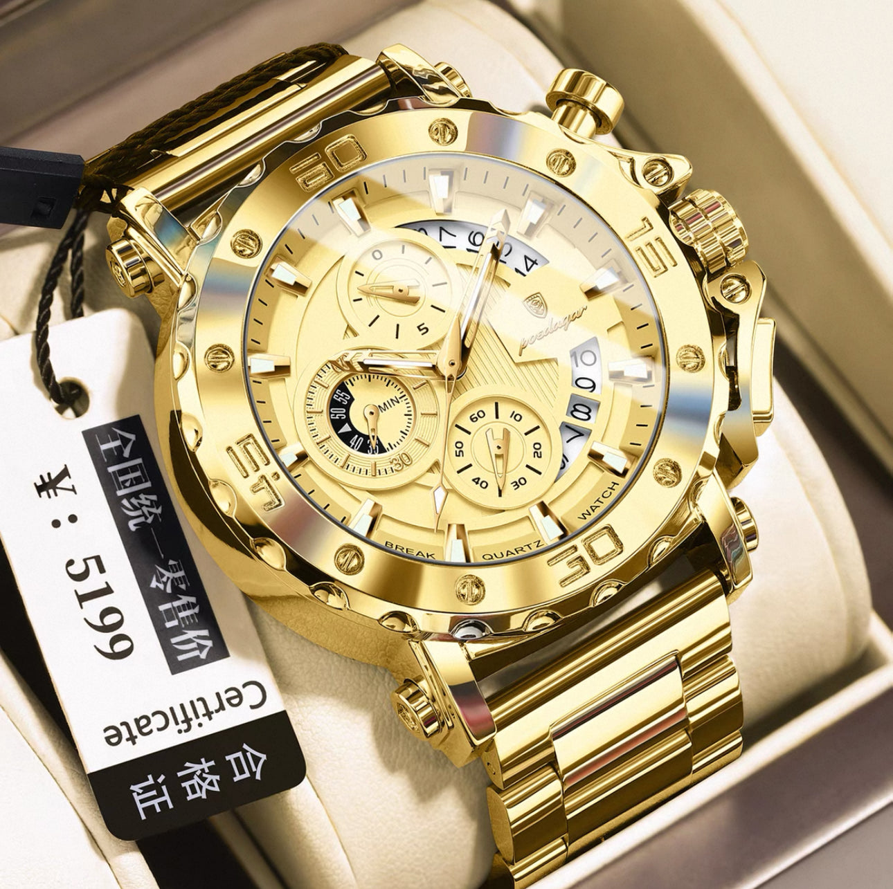 Genuine Swiss Men's Watch Luminous Business Multi-Functional Waterproof Casual New Watch Men's Quartz Watch for Men