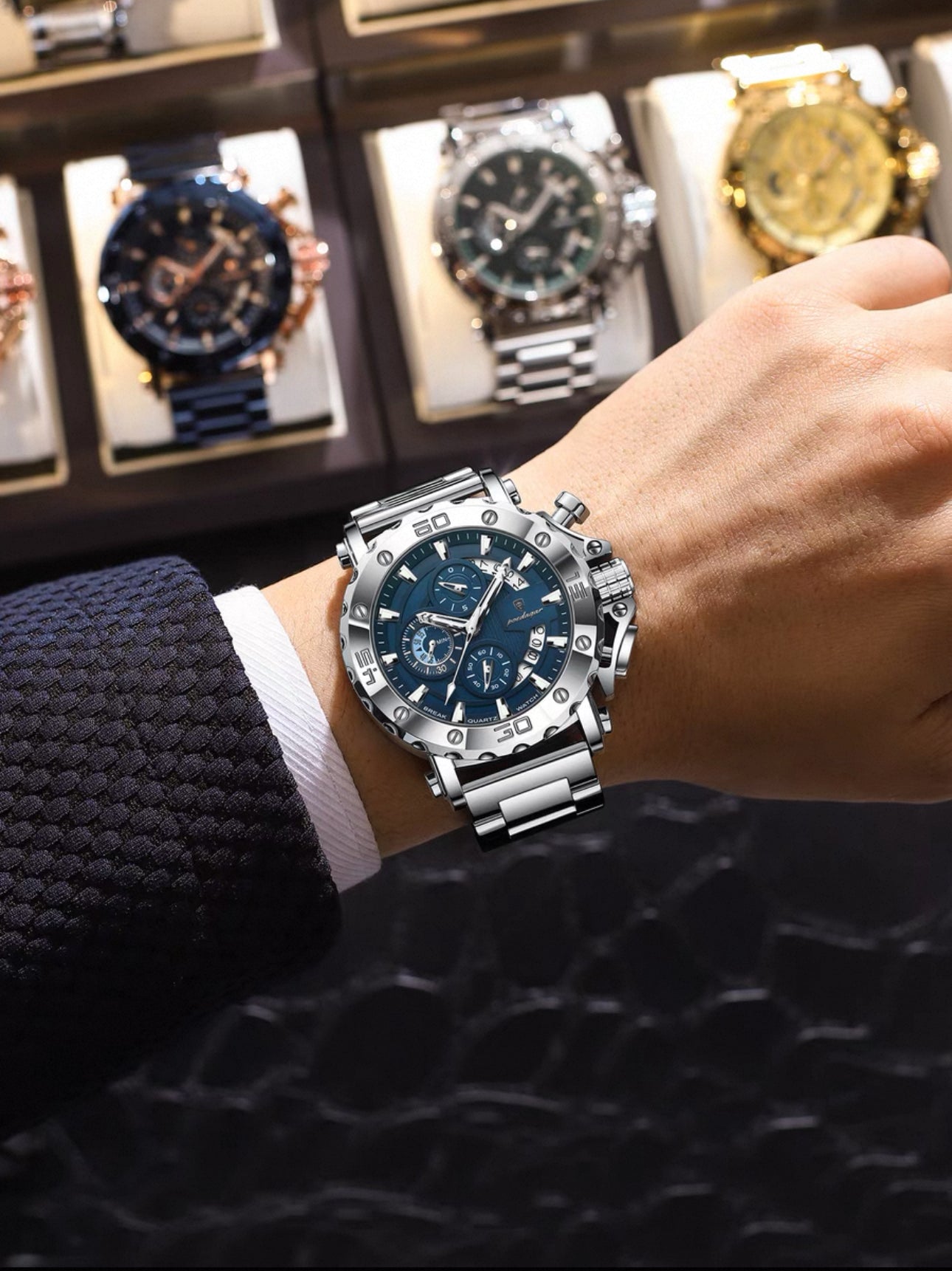 Genuine Swiss Men's Watch Luminous Business Multi-Functional Waterproof Casual New Watch Men's Quartz Watch for Men