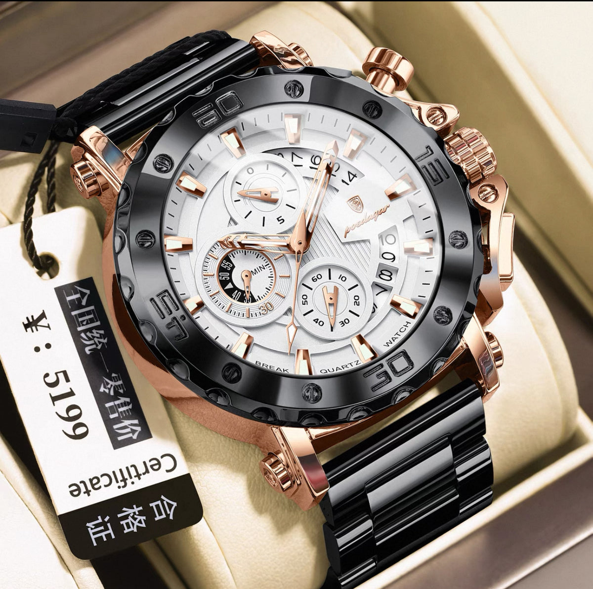Genuine Swiss Men's Watch Luminous Business Multi-Functional Waterproof Casual New Watch Men's Quartz Watch for Men