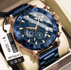 Genuine Swiss Men's Watch Luminous Business Multi-Functional Waterproof Casual New Watch Men's Quartz Watch for Men