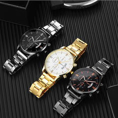 Men's Three-eye Six-hand Large Window Calendar Watch